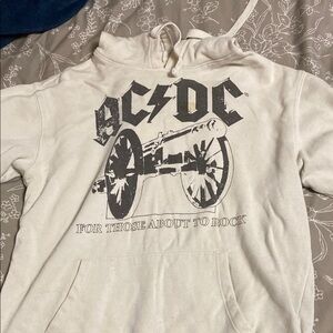White AC/DC Graphic Hoodie